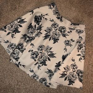 Forever 21 Floral Design Skater Skirt